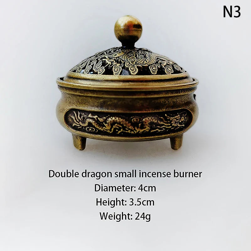 New 1PC Alloy Incense Burner Chinese Buddha Lotus Flower Incense Holder Handmade Censer For Buddhist Home Office Decoration